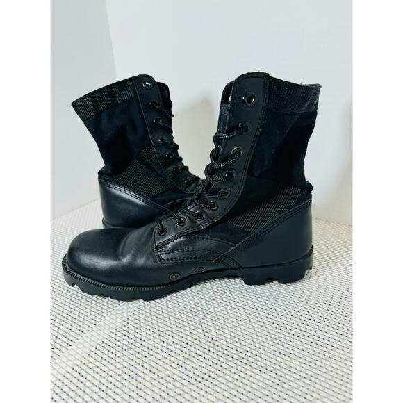 Military Tactical All Black Combat Boots Mens Size 9R Outdoor Training Shoes - Picture 10 of 15